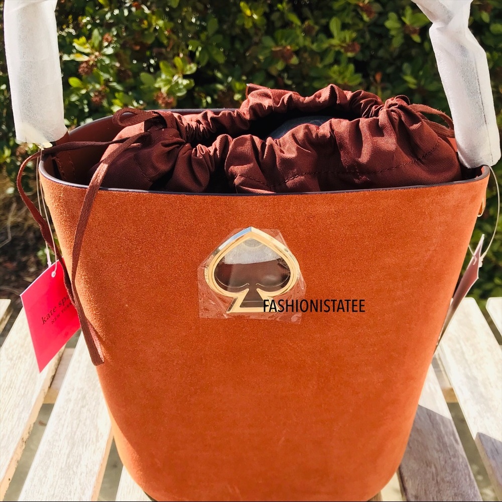Kate spade Suzy suede small bucket amber crossbody - Picture 2 of 8